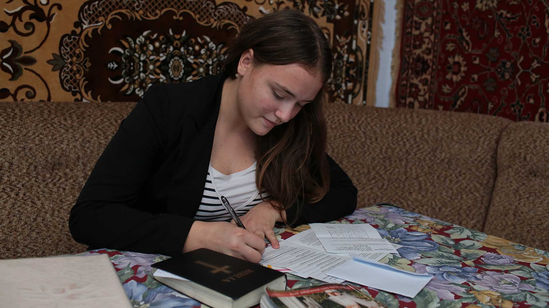 A young woman with her bible