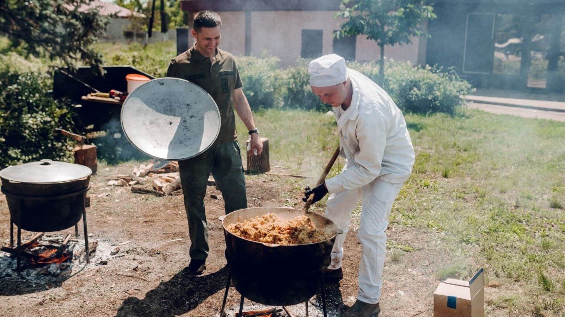 Man cooking food